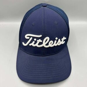 Titleist Golf Hat Men S-M Blue FootJoy FJ Pro V1 Stretch Fitted Cap
